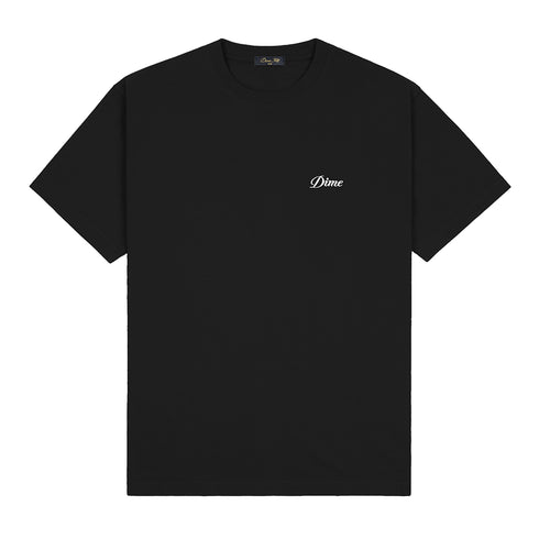 Dime Cursive Small Logo T-Shirt - Black - Streetart.fr